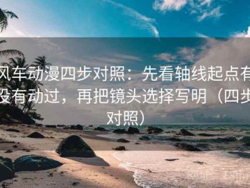 风车动漫四步对照：先看轴线起点有没有动过，再把镜头选择写明（四步对照）