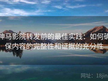 神马影院转发前的最佳实践：如何确保内容的完整性和证据的充分性