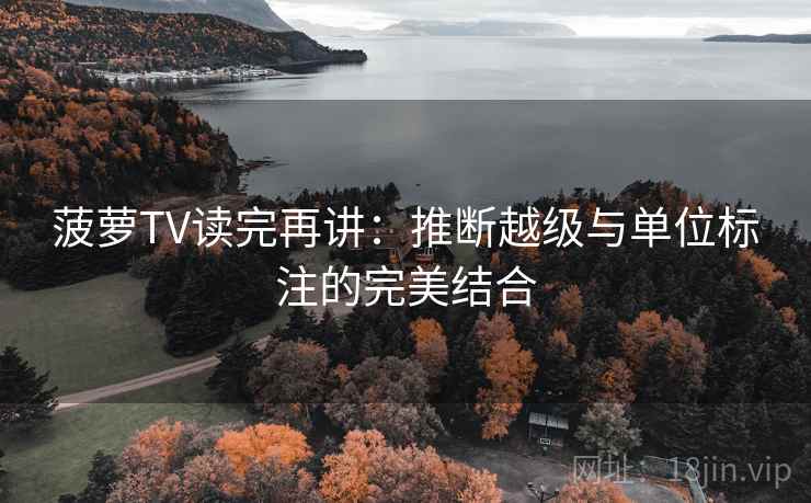 菠萝TV读完再讲：推断越级与单位标注的完美结合