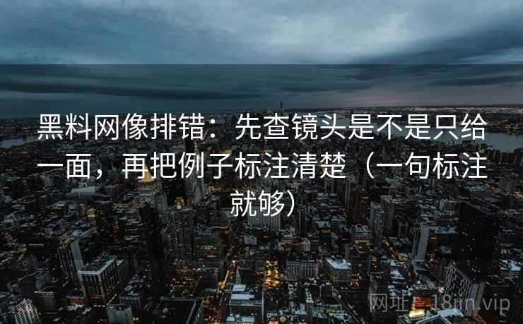 黑料网像排错：先查镜头是不是只给一面，再把例子标注清楚（一句标注就够）